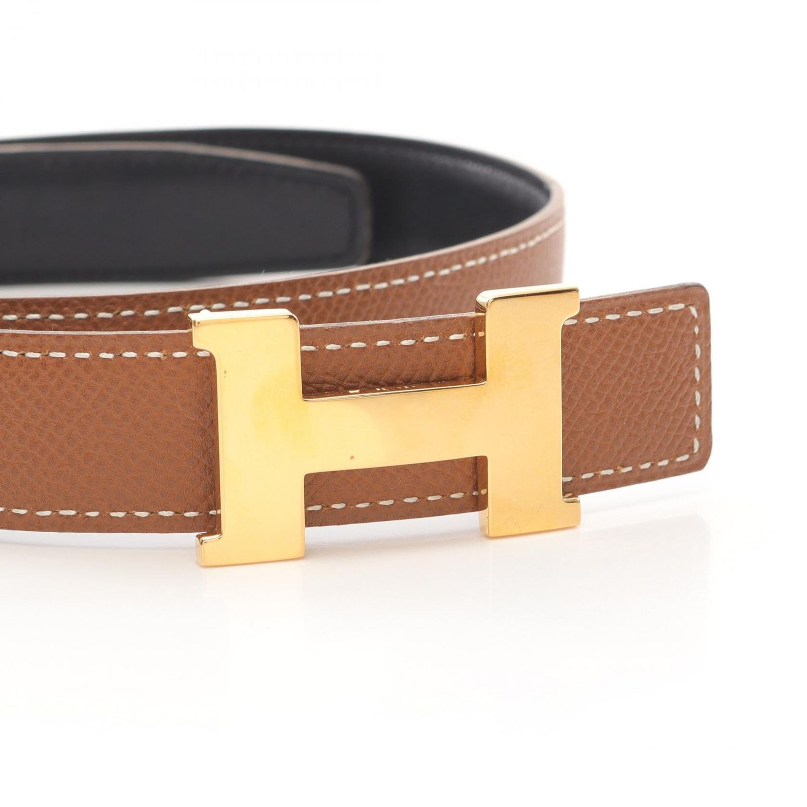 HERMES H型バックル ベルト ブラック⁄レッド 75 HERMES H型バックル