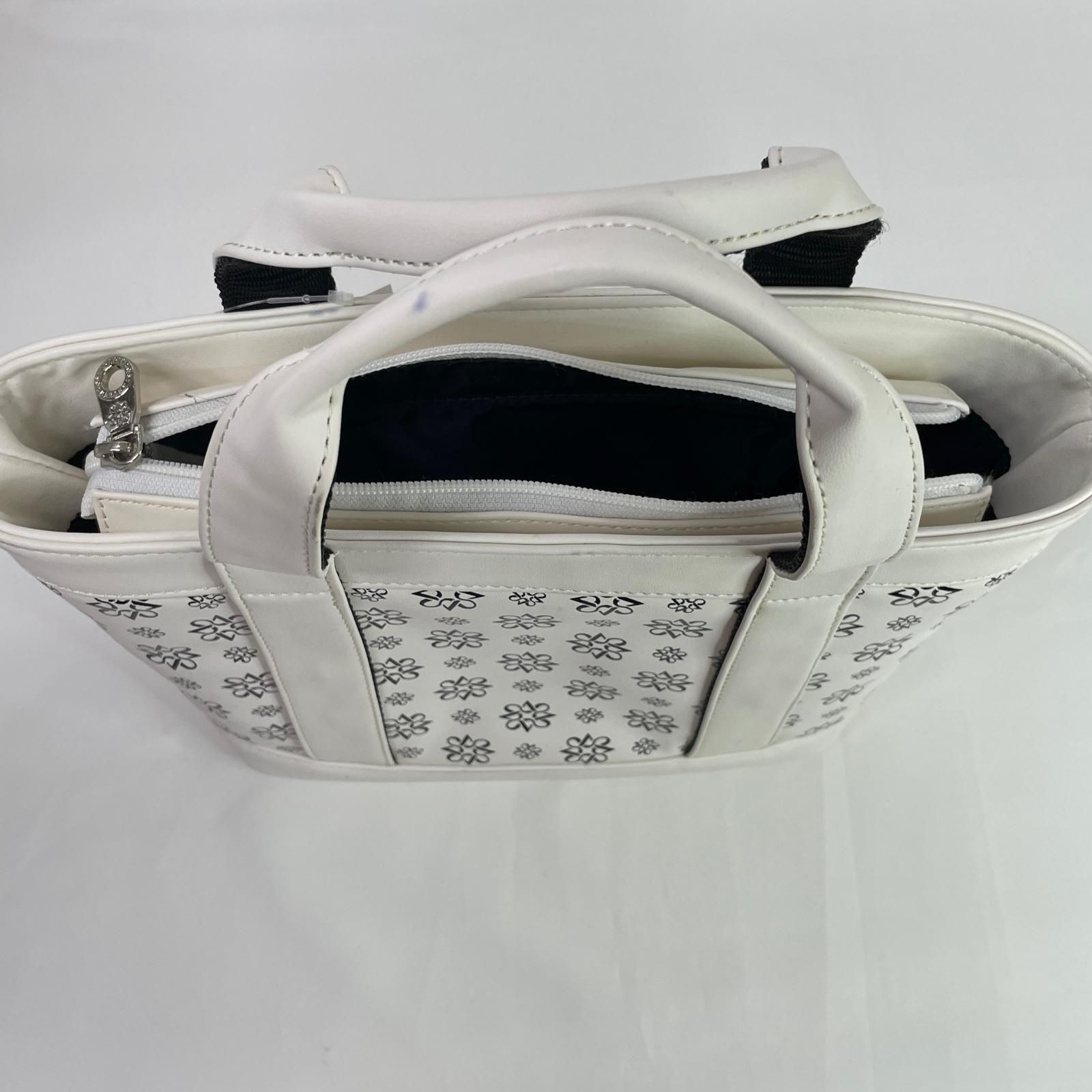 未使用 セントアンドリュース フラワー プリント カートバッグ ホワイト 中古 セントアンドリュース StANDREWS カートバッグ 白 ホワイト
