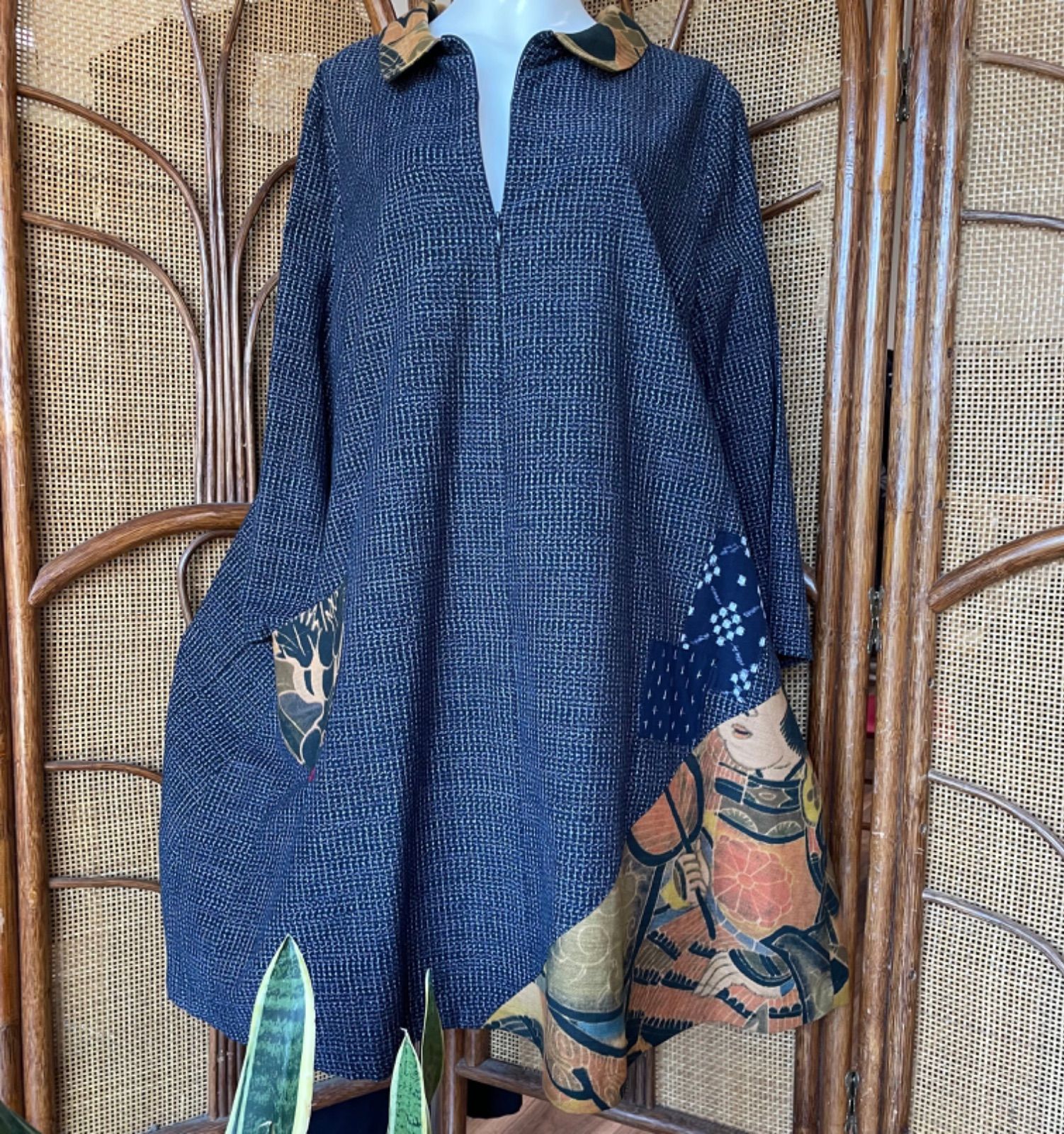 最終値下げ！！　2万円引き☆ 絣 古布 ワンピース 最終値下げ！！ 2引き☆ 絣 古布 ワンピース