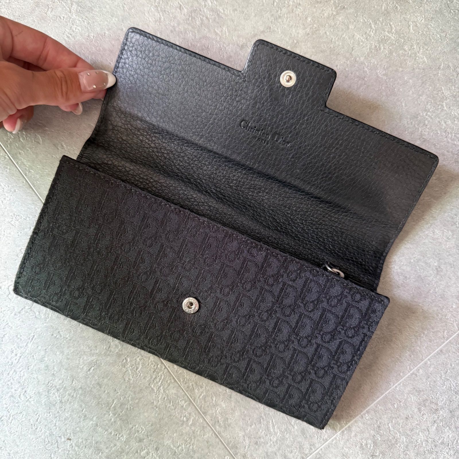【極美品】Dior 長財布　トロッター　CD金具　レザー　キャンバス　希少　レア 希少 Dior ディオール トロッター サドル D金具 長財布 キャンバス