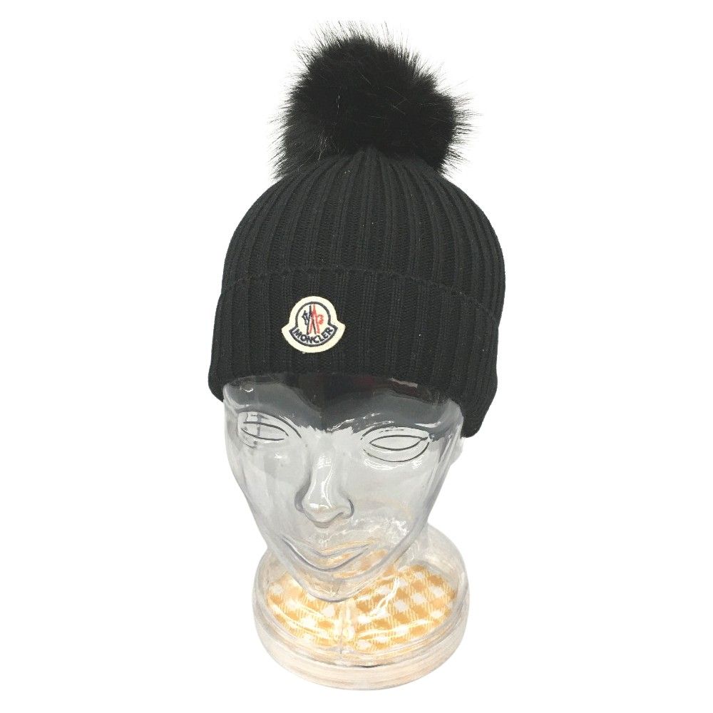 △△MONCLER モンクレール ニットキャップ ビーニーニット ブラック キッズ 54-56