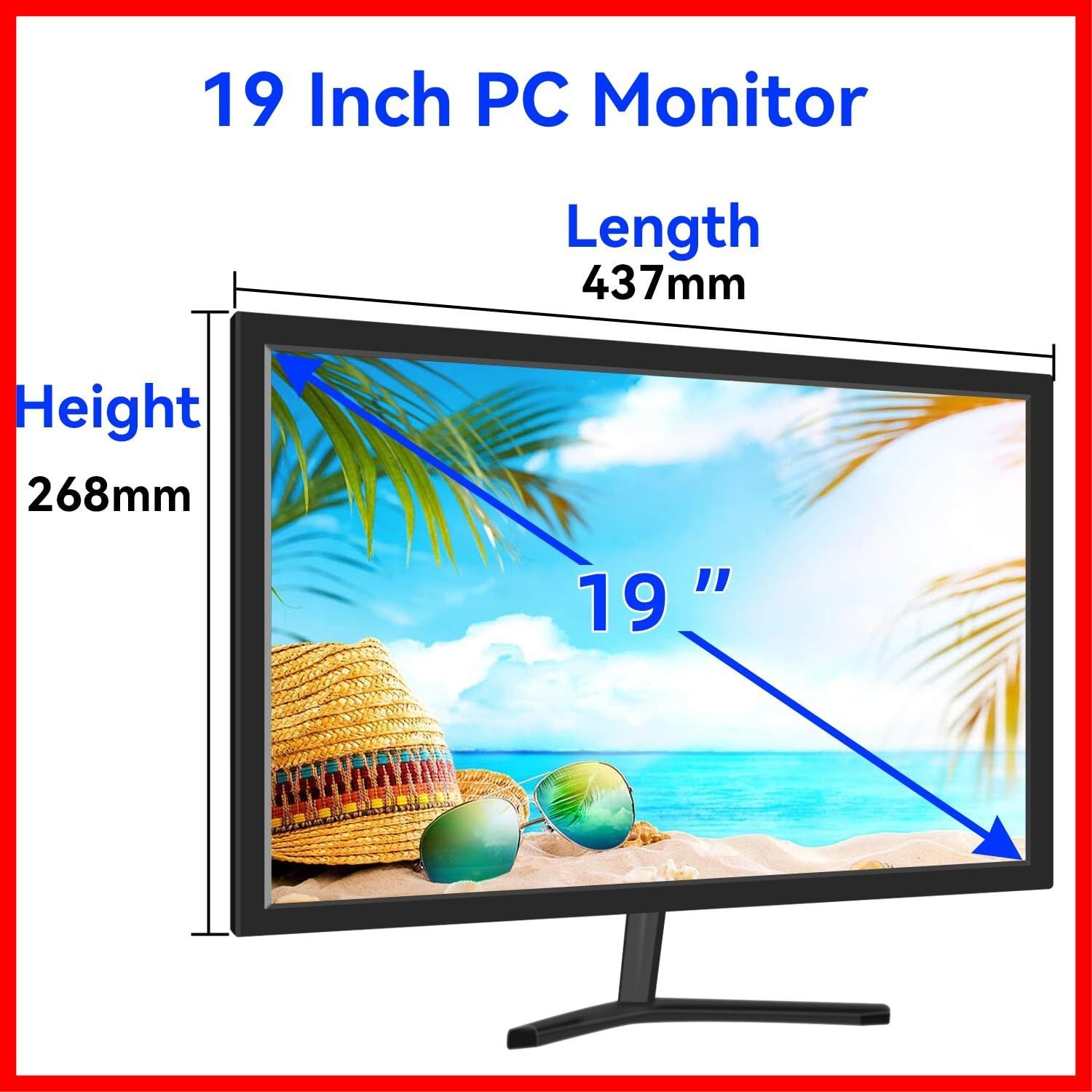 19インチPCスクリーンコンピュータモニタ