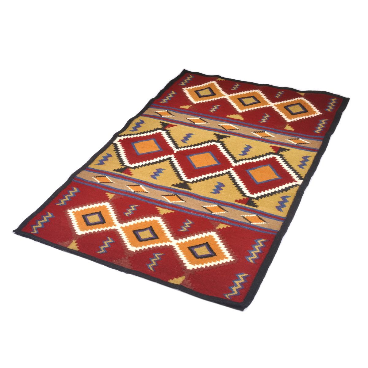 ラグフォレスト(Rug Forest)BOHOスタイルラグ6x4FT ナバホ サウスウェスタン トライバル キリム Navajo Southwestern Native American Kilim Wool Rug[約183×122cm]6407/BURG