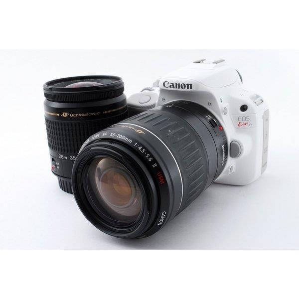 美品　Canon KissX7 ダブルレンズキット　ストラップSDカード付 キヤノン Canon EOS Kiss X7 ダブルズームセット 美品 SDカード