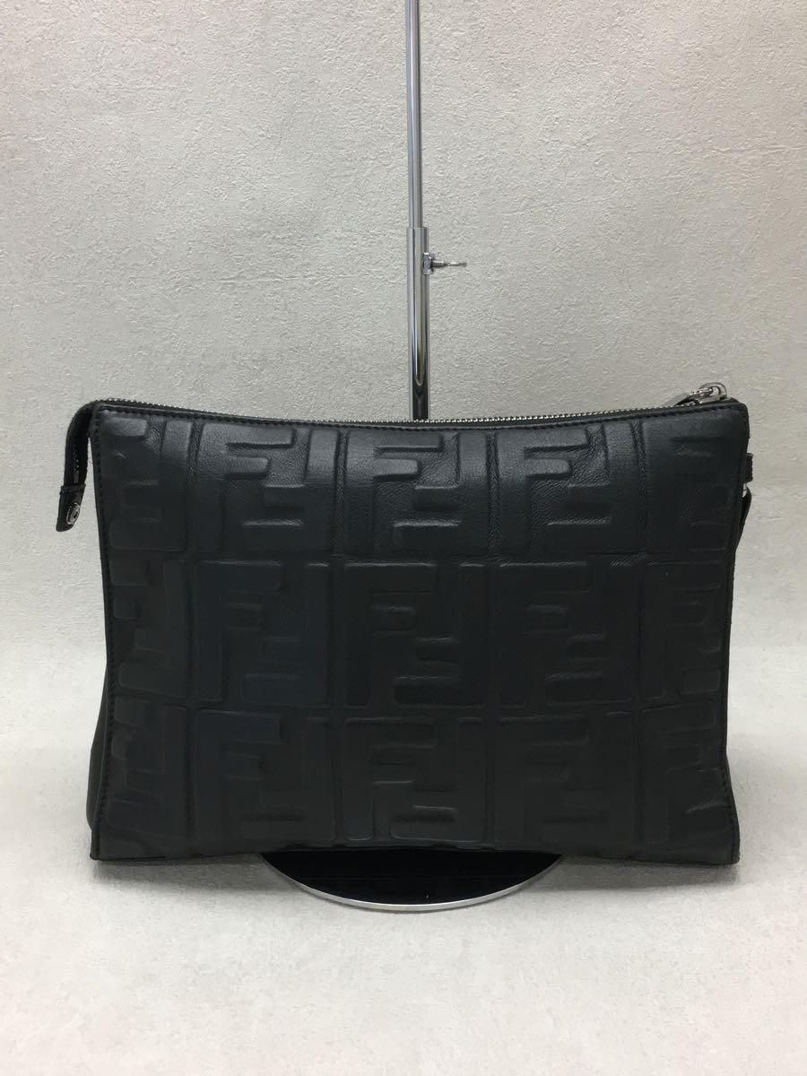 FENDI フラットスリムクラッチ バッグ レザー ブラック 総柄 7VA491A72VF0GXN - メルカリ