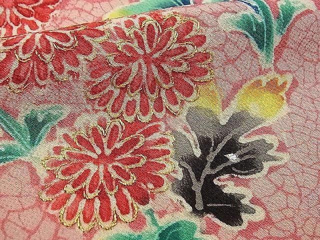 平和屋1□超希少 染彩芸術の巨匠 皆川月華 羽織 刺繍 花鳥文 金糸 鬼 