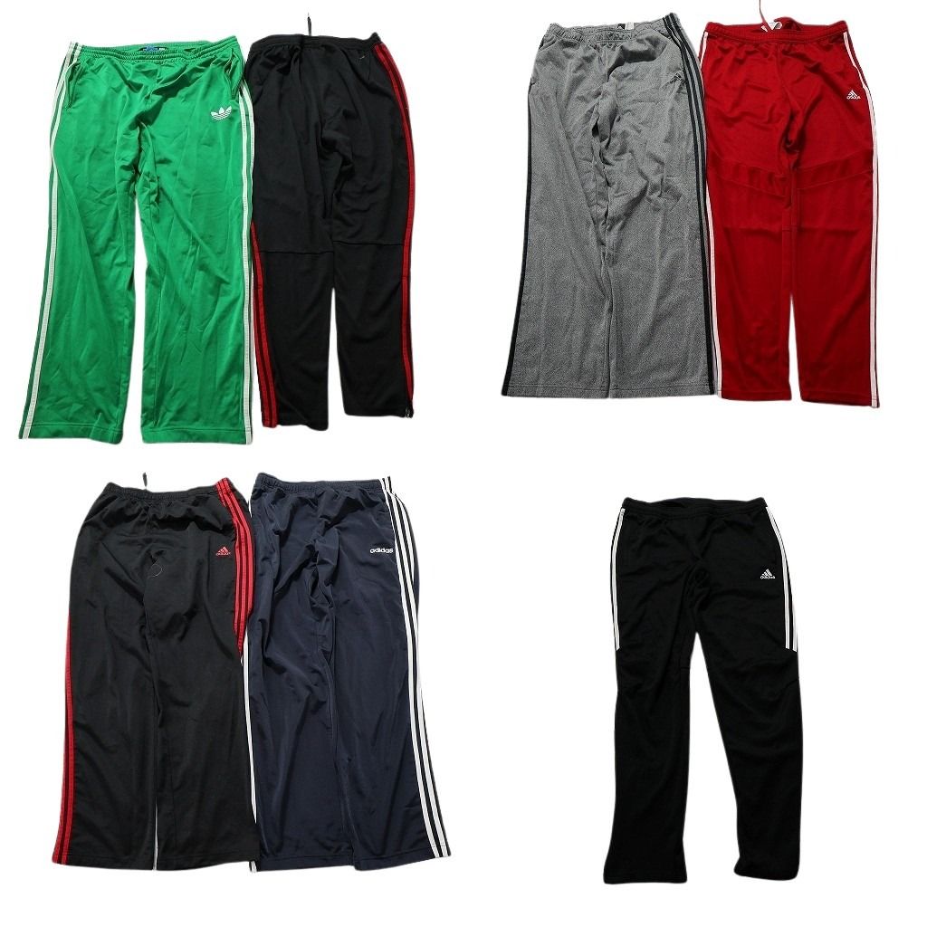 古着卸 まとめ売り アディダス ジャージ パンツ 7枚セット (メンズ XL ) カラー系 ブランドロゴ ブラック ネイビー ラインパンツ MP3454