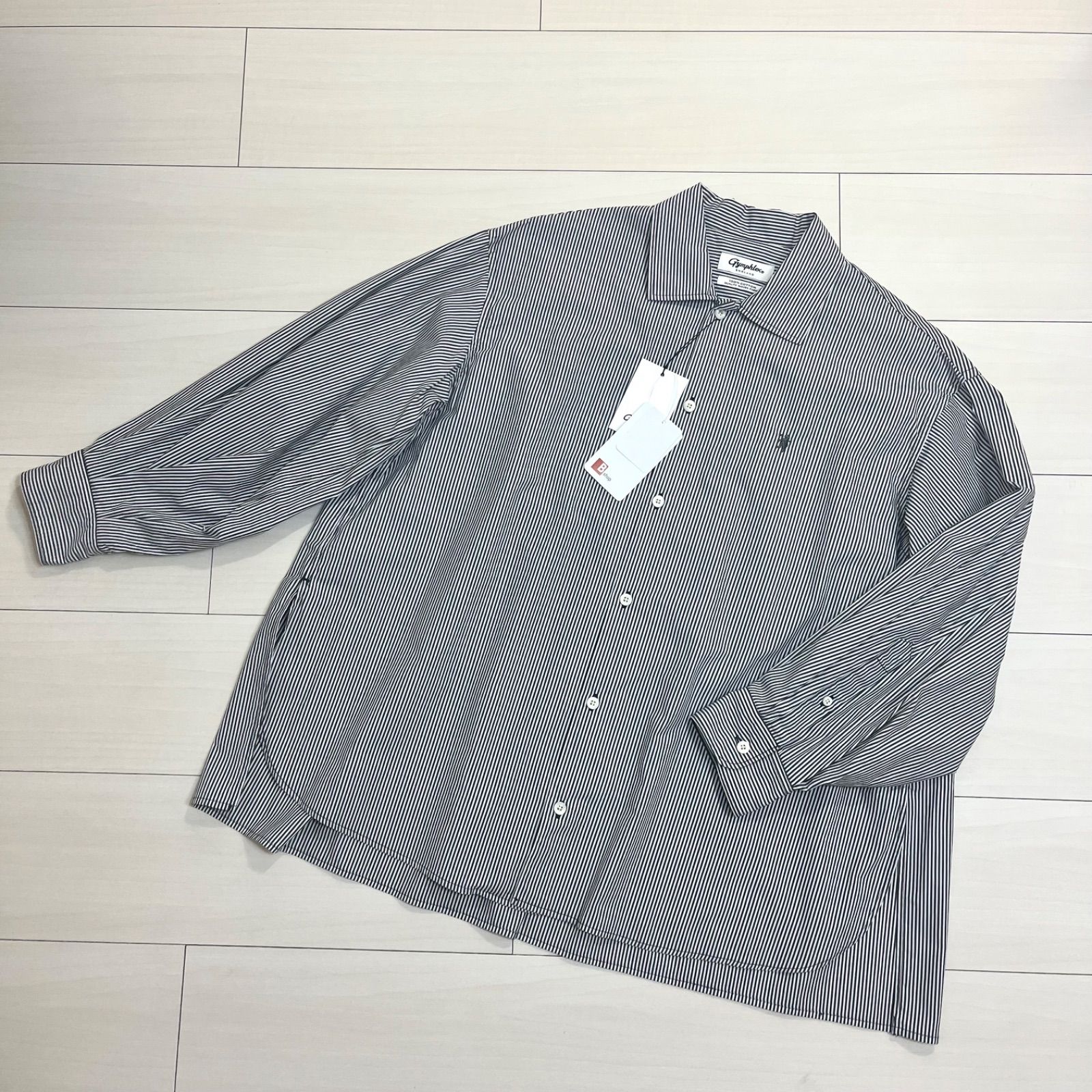 新品 25ss Gymphlex レギュラーカラータックシャツ ストライプ