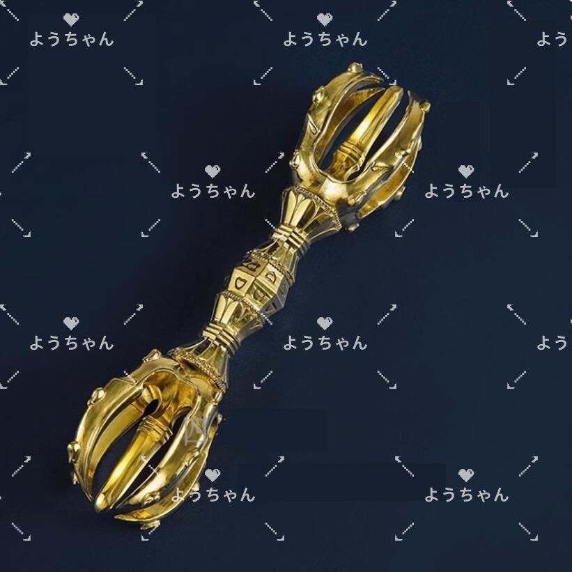 【修縁堂】密教法具 寺院用仏具 金剛王塔 仏教法具 密教法具 真言宗 五鈷金剛鈴 鐘 寺院用仏具 真鍮製 17cm その他