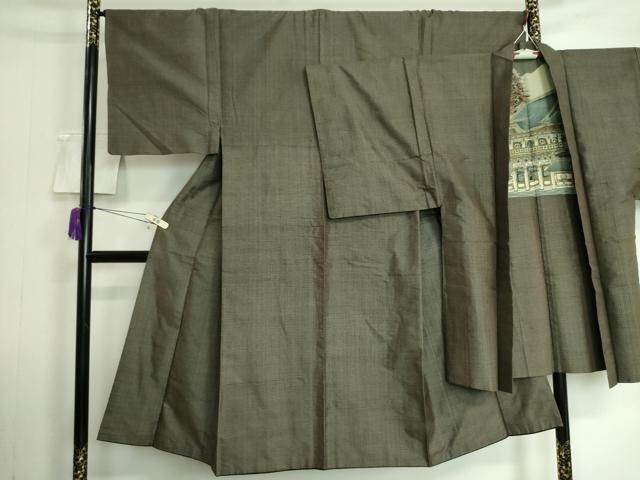 平和屋着物男性　本場大島紬　アンサンブル　亀甲柄　正絹　逸品　DAAL8199ob
