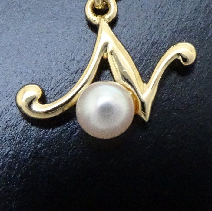 MIKIMOTO ミキモト イニシャル ペンダントトップ N ベビーパール3.5 