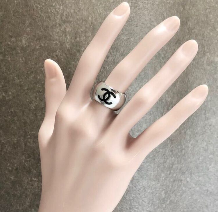 CHANEL ボリュームリング ココマーク ハート リバーシブル リング-