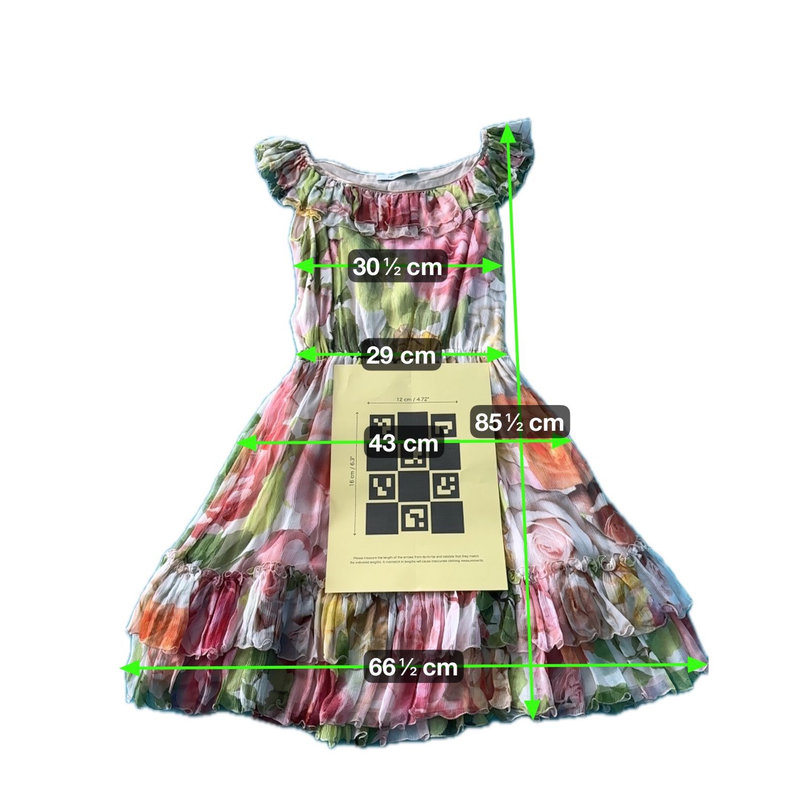 1299 BLUGIRL ブルーガール 花柄マルチカラー サイズS ふんわり  