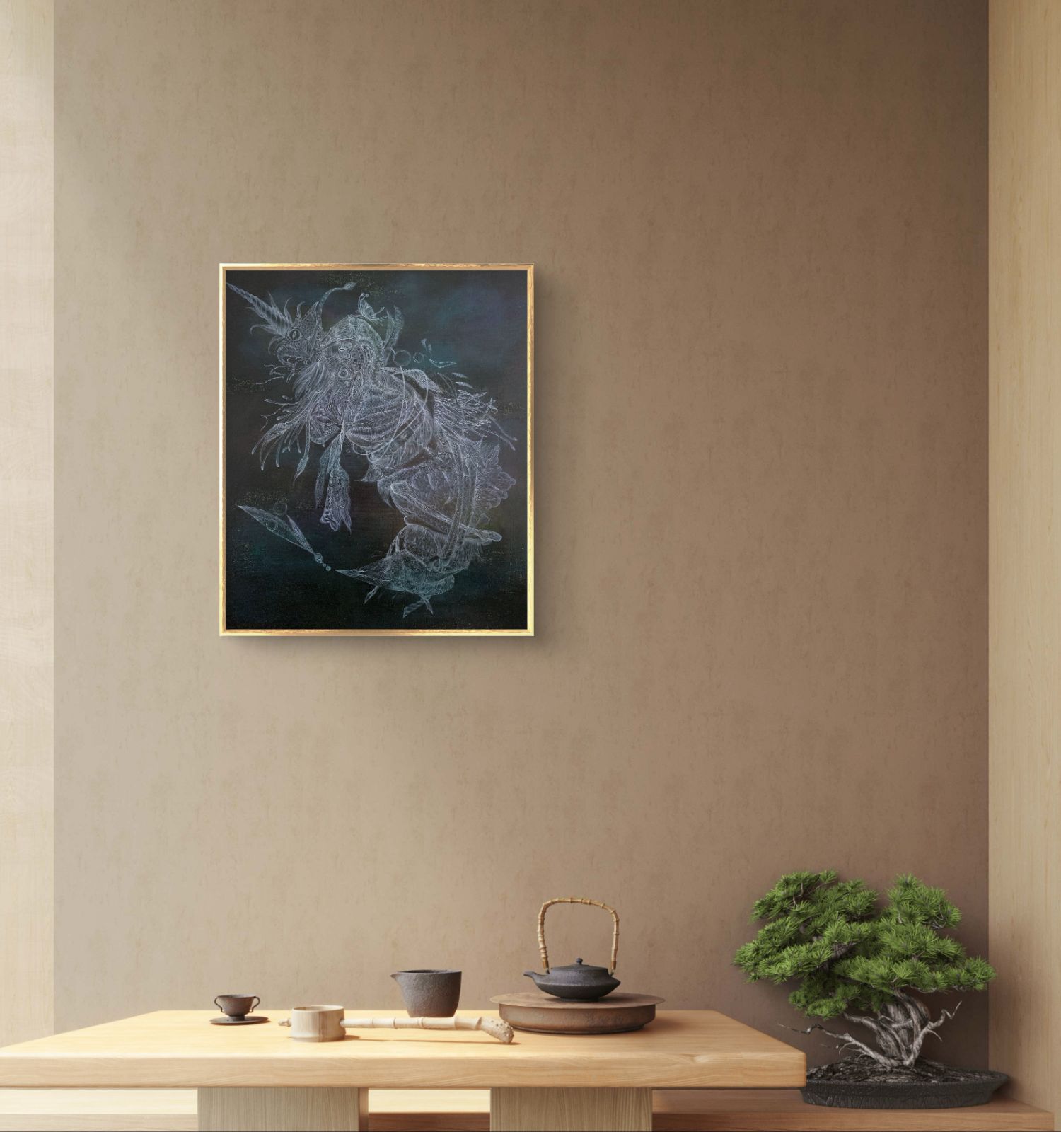 深海のdeus / deus of DeepSea - モダン画 キャンバス 46×38㎝ F8号 原画