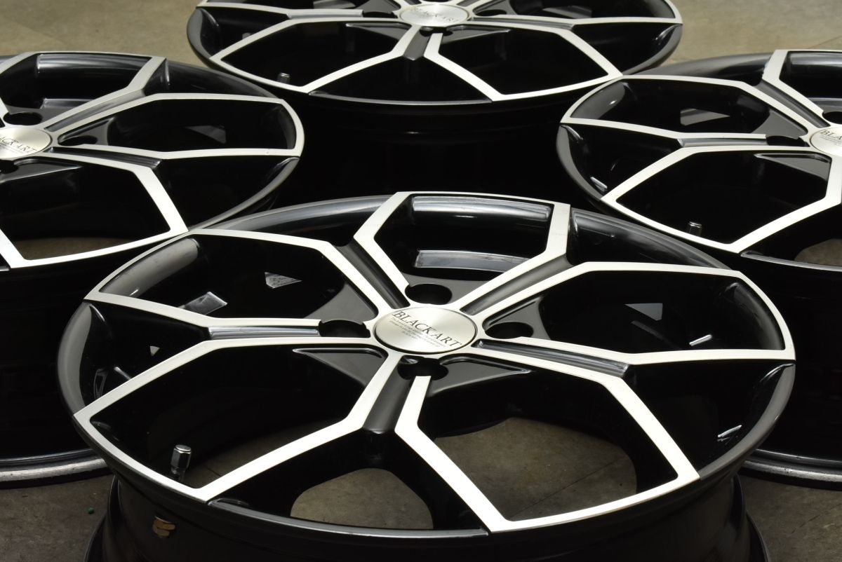 切削ホイール BLACK ART 16in 5.5J 48 PCD100 軽自動車 N-BOX スペーシア アルト ワゴンR タント ウェイク ムーヴ デイズ ルークス