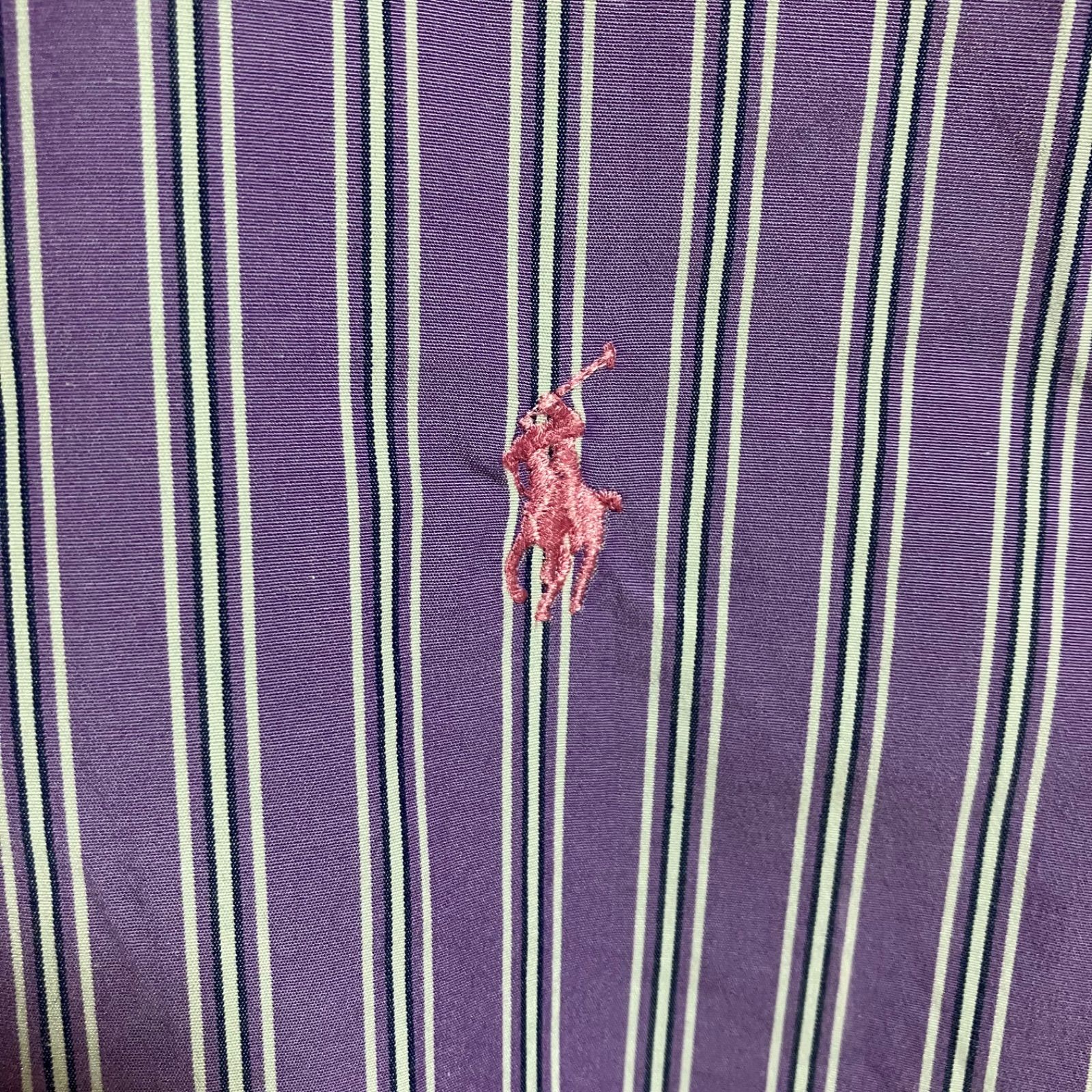 【新品】ラルフローレン レディース 半袖ストライプシャツ パープル ポニー刺繍 Ralph Lauren ラルフローレン ストライプ 半袖 シャツ ポニー