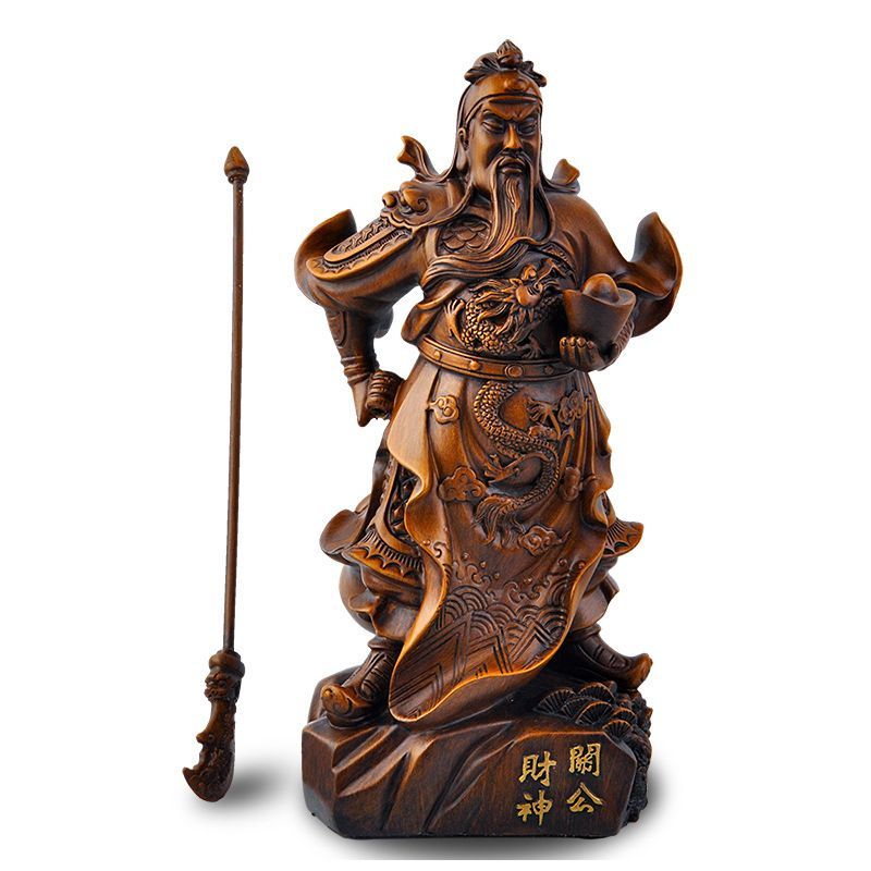 関羽 雲長 銅像 槍を持つ立ち姿約28cm 三国志 武財神 商売繫盛 開運 風水 関羽像 関羽雲長 三国志 武士像 置物 オブジェ 縁起物 風水 幸運 開運