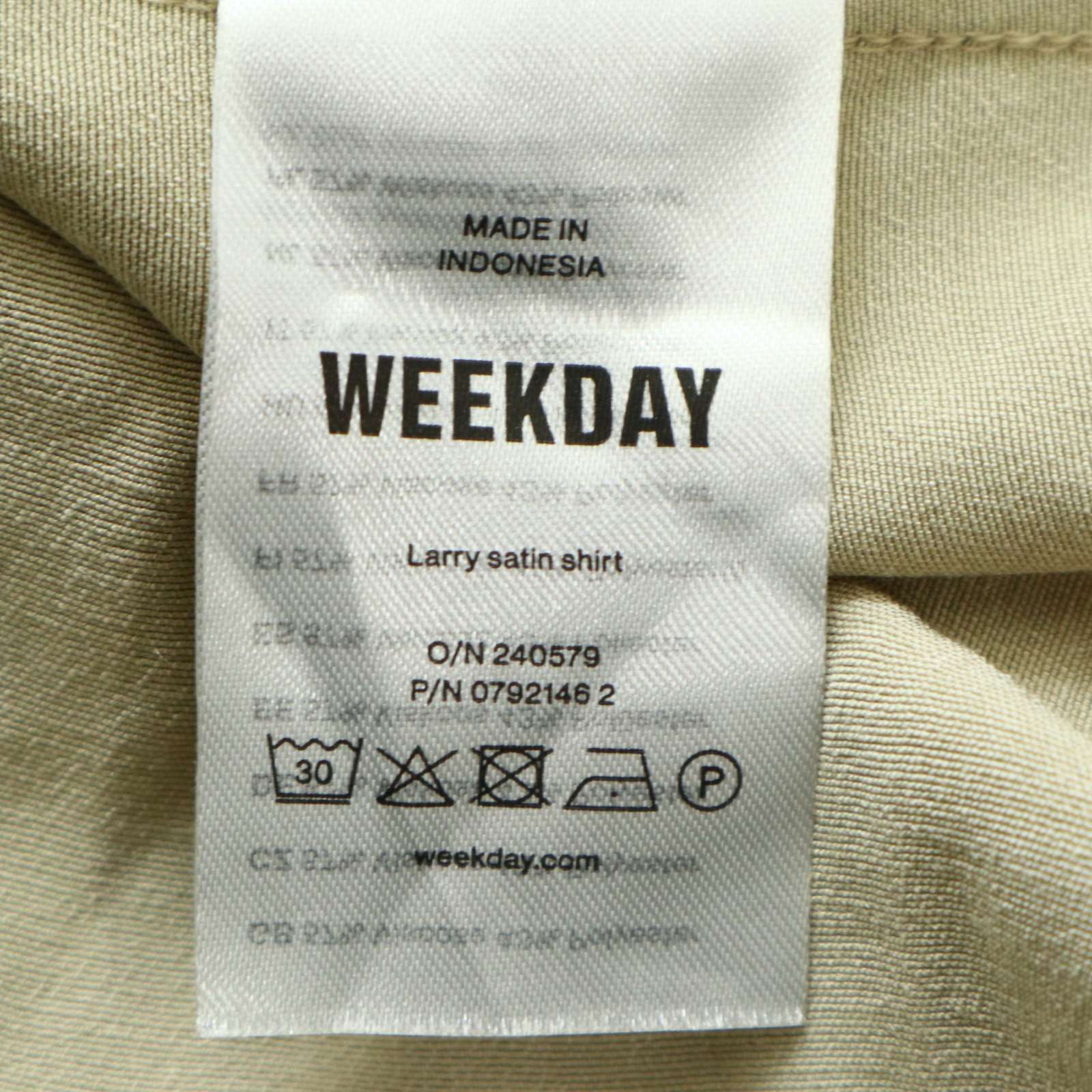 abcd(4/29〜5/7発送お休み) WEEKDAY ウィークデイ 通年☆ レーヨン 半袖 オーバーサイズ シャツ Sz