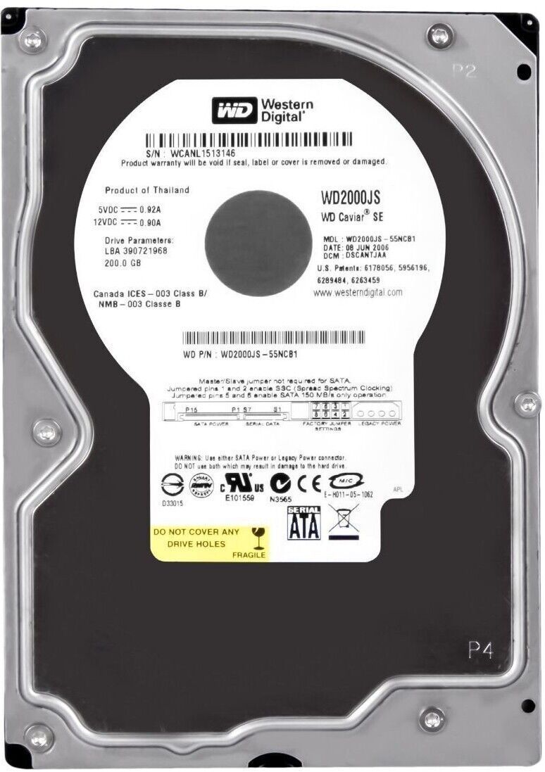 WESTERN DIGITAL CAR SE シルバー WD2000JS 200GB 7200U|分 SATA II 8MB 3.5 インチ