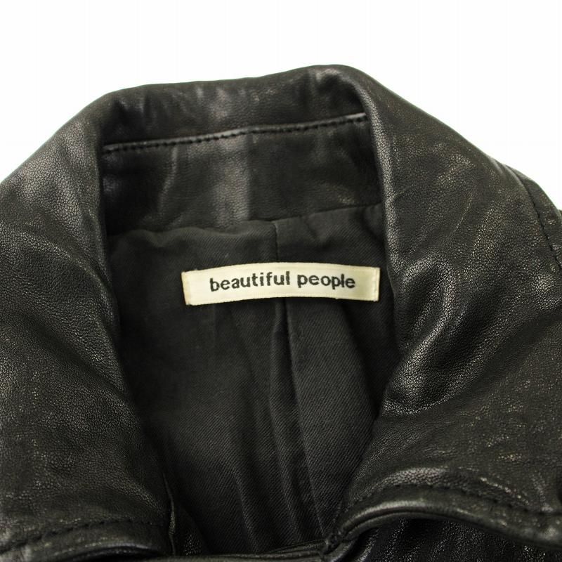 ビューティフルピープル　バッグロゴ　ライダースジャケット　ダブル　ブラック130 ビューティフルピープル beautiful people ライダースジャケット