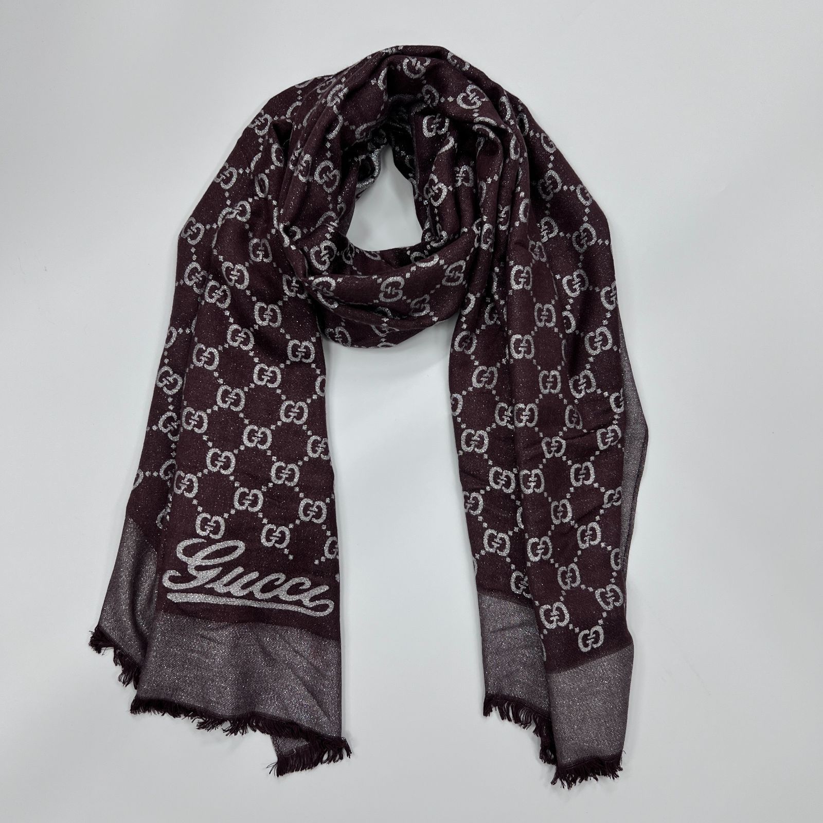 GUCCI グッチ ストール マフラー ウール マルチ ヴィンテージ レディース HIBUOCHI VINTAGE