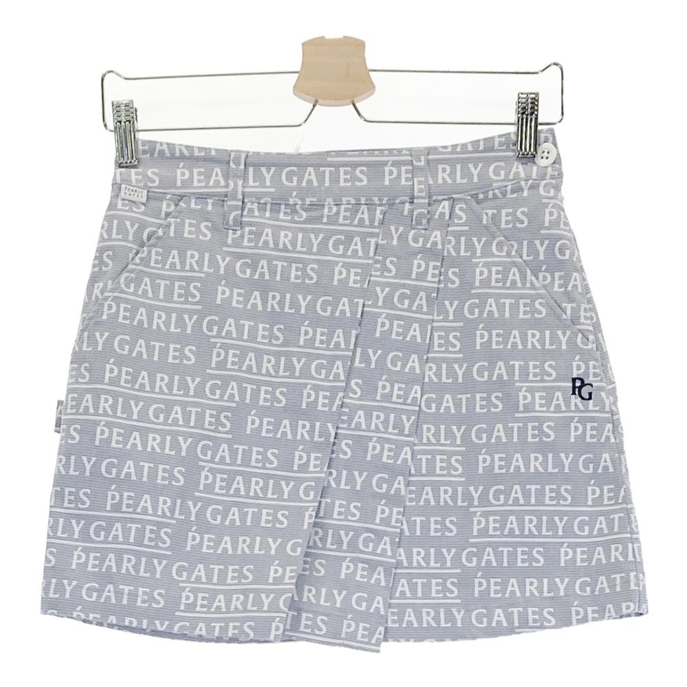 サイズ：00 PEARLY GATES パーリーゲイツ  ストレッチスカート ロゴ総柄 グレー系 [240101500407] ゴルフウェア レディース ストスト サイズ：00 PEARLY GATES パーリーゲイツ ストレッチスカート ロゴ総柄
