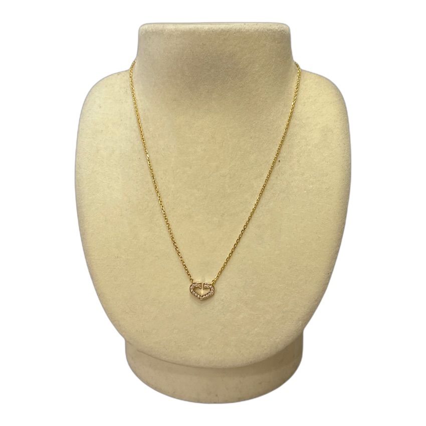42.5cm ファッション Cartier カルティエ Cハート ネックレス イエロー