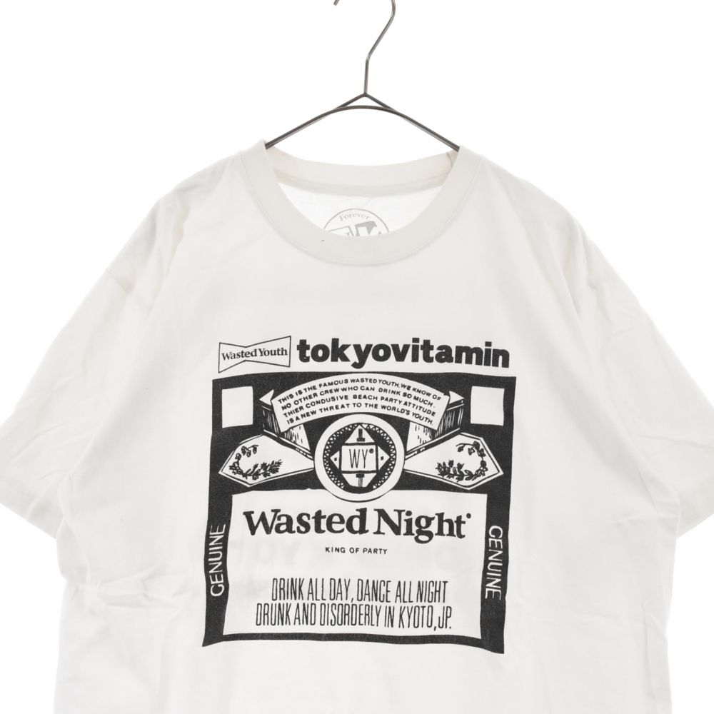 WASTED YOUTH (ウェイステッドユース) TOKYO VITAMIN WASTED NIGHT トーキョービタミン ロゴプリント半袖Tシャツ  ホワイト - メルカリ