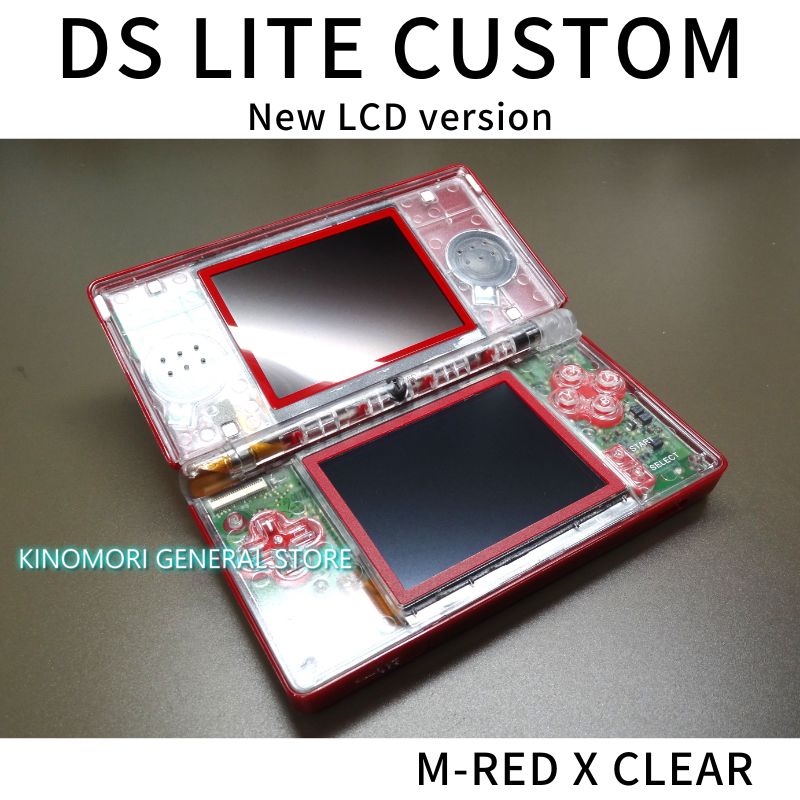 DS LITE CUSTOM M-RED X CLEAR NEW LCD Ver - メルカリ