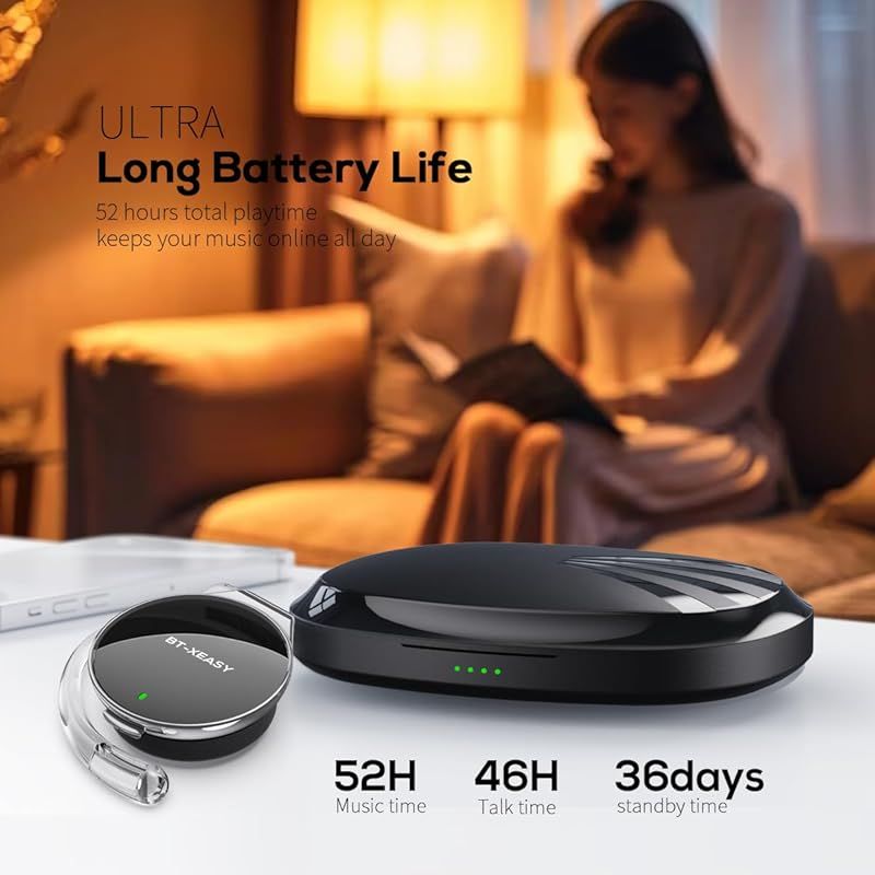 ワイヤレスイヤホン 耳掛け式 オンイヤーヘッドホン Bluetooth5.4対応 開放型設計 両耳折りたたみ式 最大52時間連続再生 軽量スポーツヘッドセット 通勤 ジョギング オフィス対応 快適装着感 黒 1