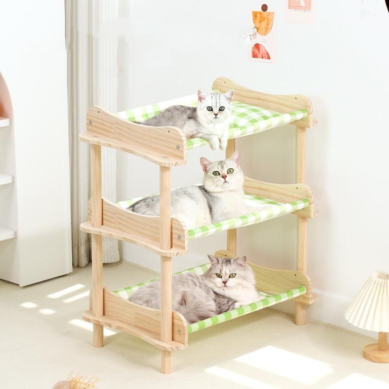 木製 猫 涼しい 多層 夏 ネコ ベッド クール 猫用品 ペットベッド 四季 6sf65