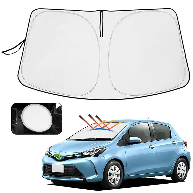 Cartist トヨタ ヴィッツ 130系 フロントサンシェード vitz 3代目 2013年～2019年 サンライン サンセット サンフィア フロントガラス サンシェード シェードカーテン マルチサンシェード 遮光 シェード 日よけ 車種専用 UVカット 1