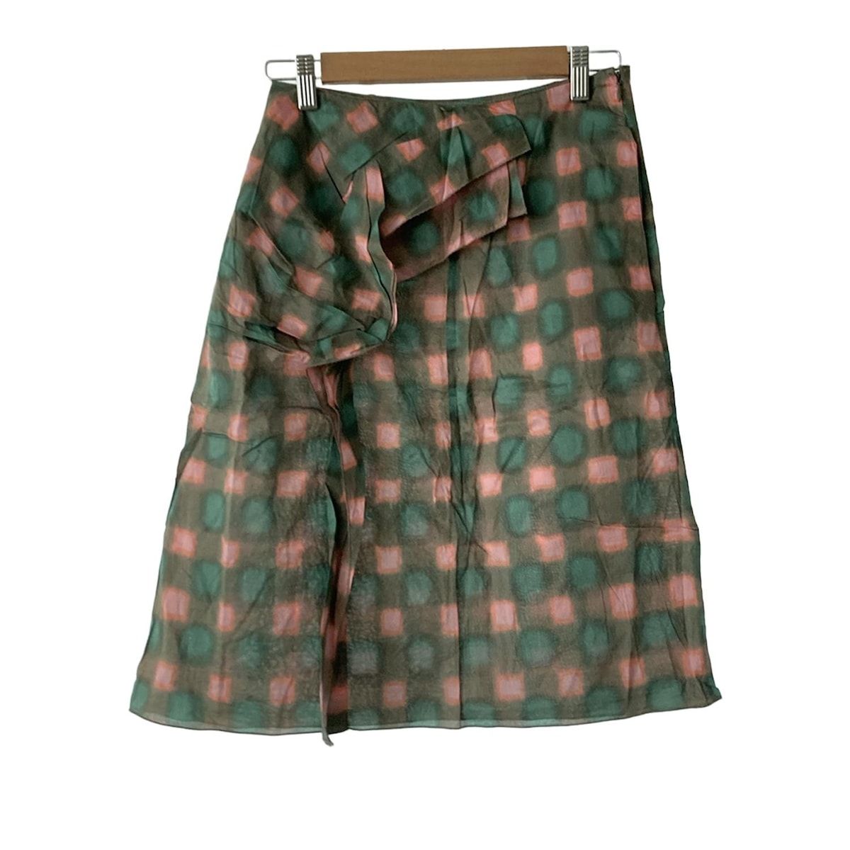 【素敵】マルニ リーフ柄 スカート 38 グリーン 美品 MARNI(マルニ) スカート サイズ38 S レディース美品 - カーキ