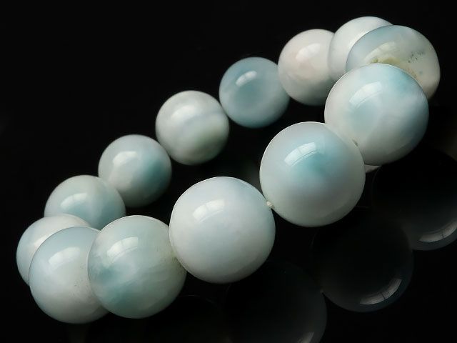 専用　アイスラリマー アイスラリマー 丸玉ブレス 15～16mm No.56【1点もの】 / 60-1
