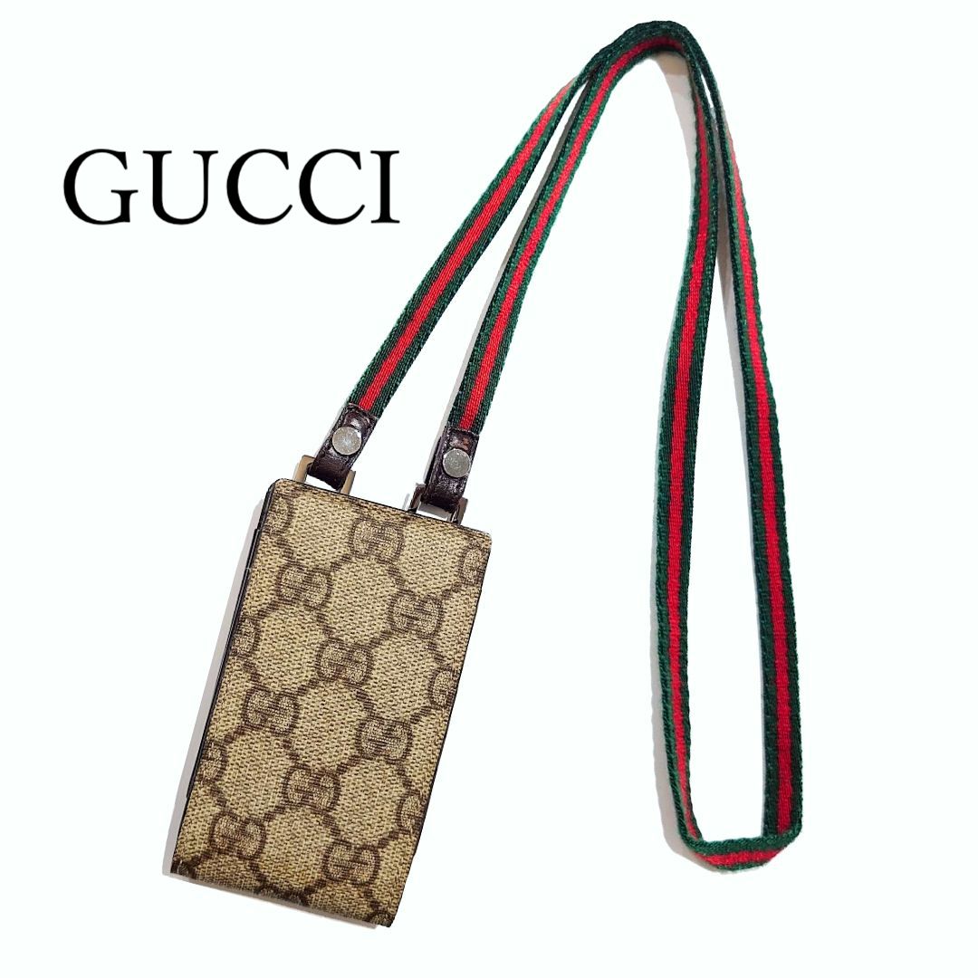 GUCCI グッチ GGキャンバス ミニポーチ ネックポーチ ケース シェリー