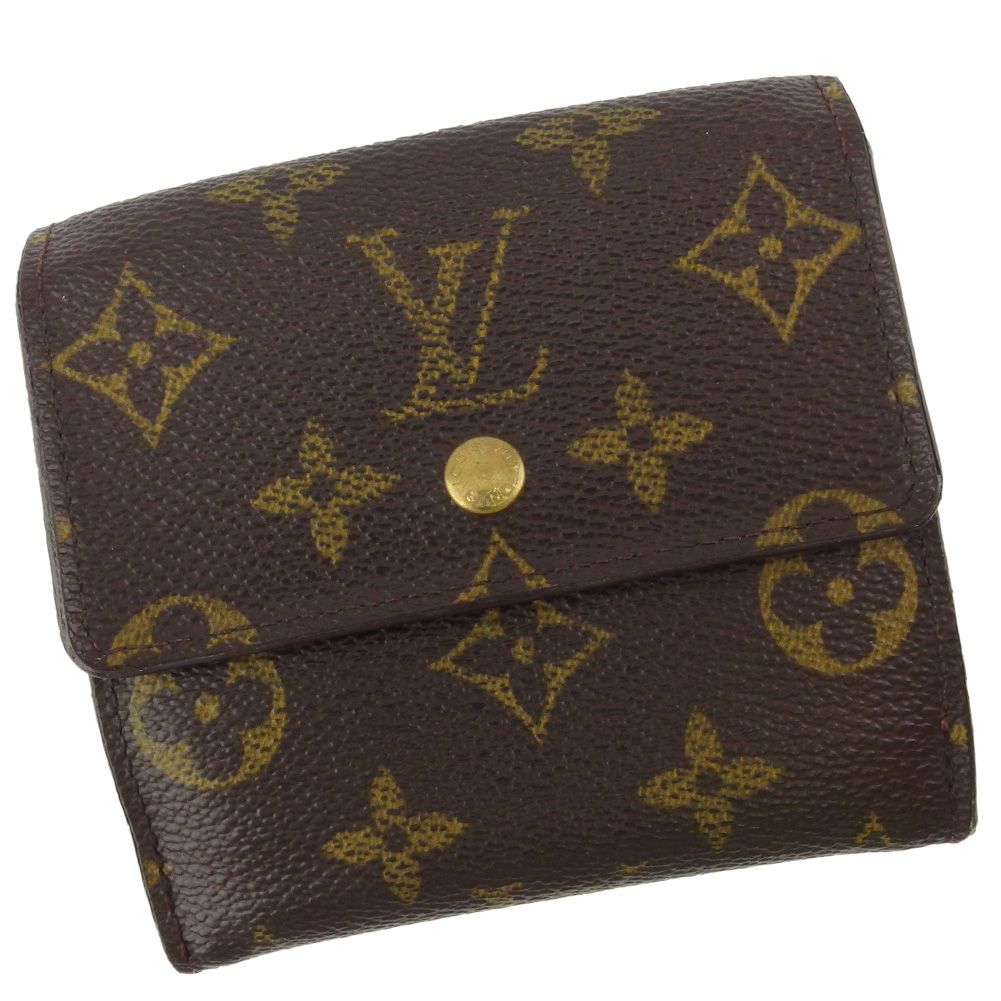 ルイ ヴィトン LOUIS VUITTON 二つ折り財布 モノグラム ポルトモネビエカルトクレディ ブラウン ベージュ ゴールド レディース