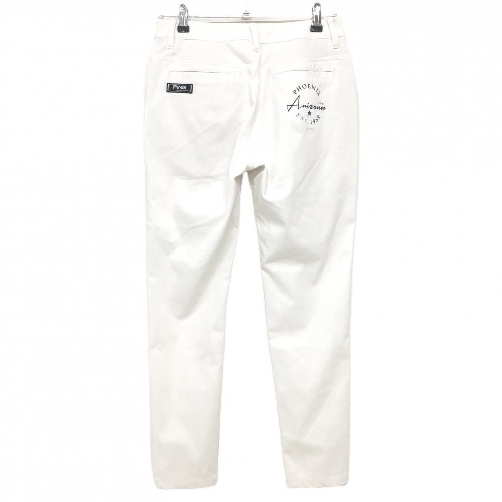 ピン パンツ 白 ストレッチ ヒッププリント レディース M ゴルフ