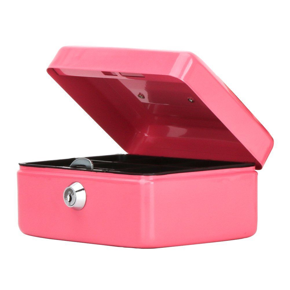 新着商品 Jssmst ジェスマット 手提金庫 キーロック式 金属製 ミニサイズ 軽量 子供 15x12x8cm B7サイズ CB0801S ピンク