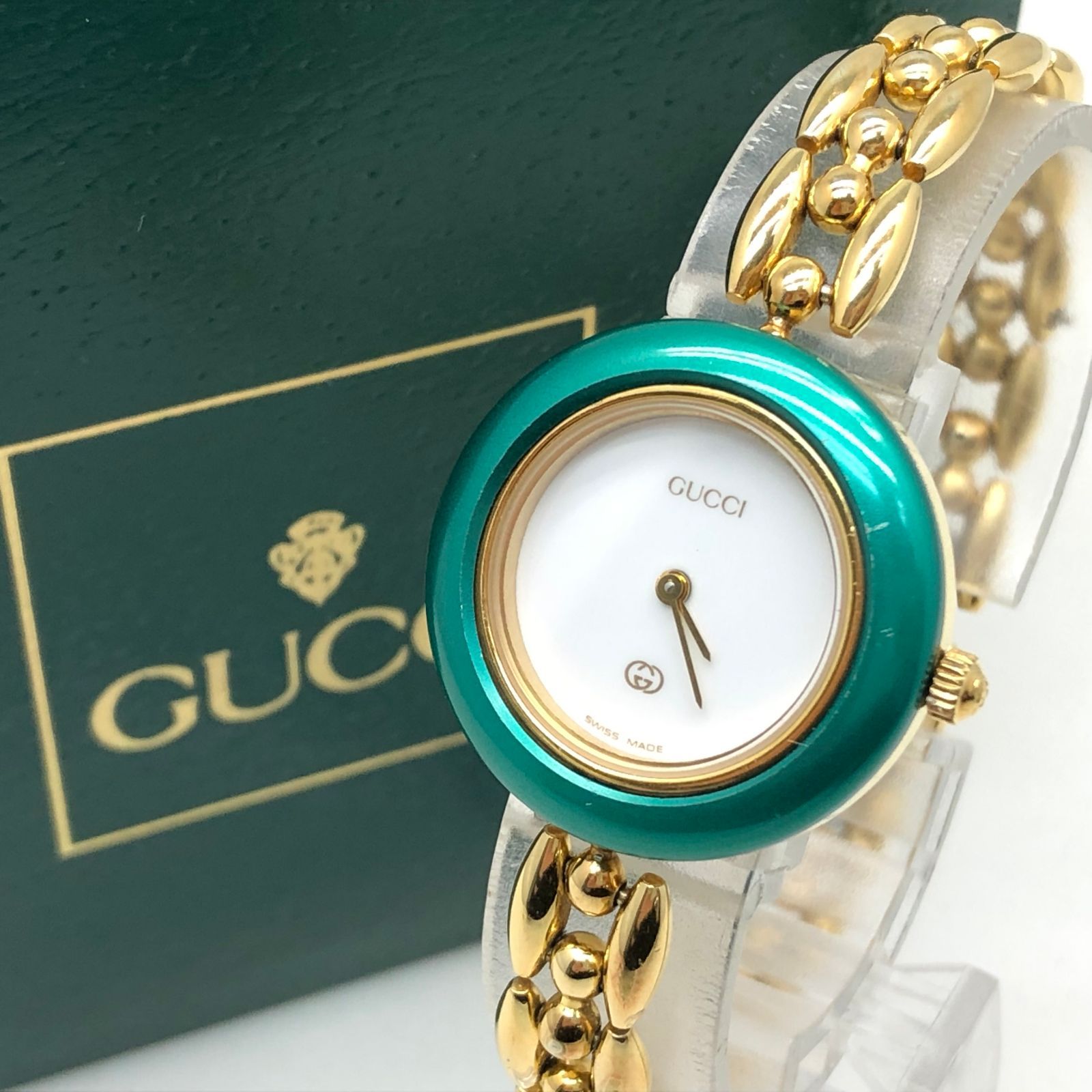 GUCCI チェンジベゼル メタリック 腕時計 稼働品 箱付き 5-709 - メルカリ