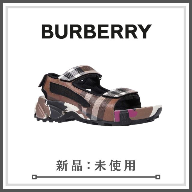 新品公式BOX付】BURBERRY バーバリー チェック アーサーサンダル