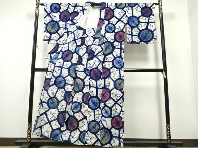 平和屋着物∴夏物 浴衣 有松鳴海絞り 吉祥丸文 綿 CAAY4509ng