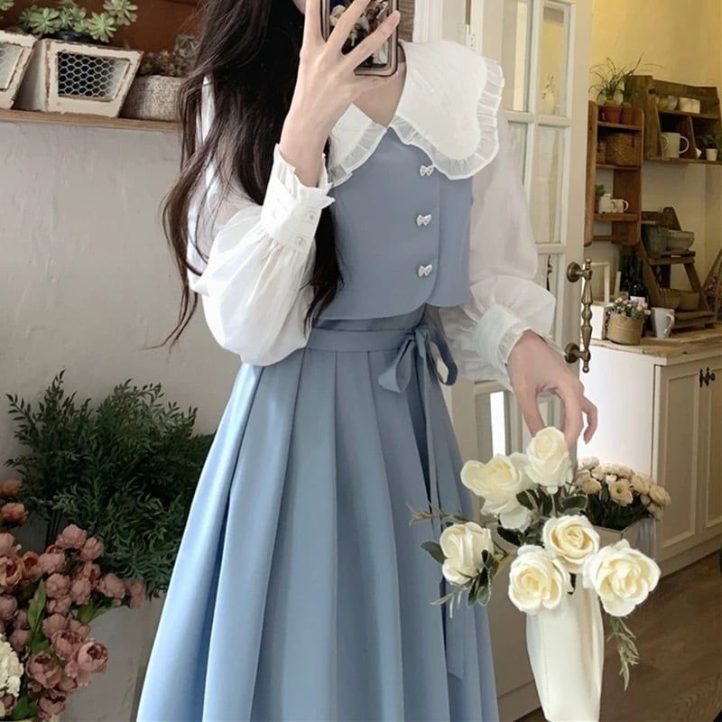 familiar ファミリア ネイビー 襟付きドレス、ワンピース さくら様専用