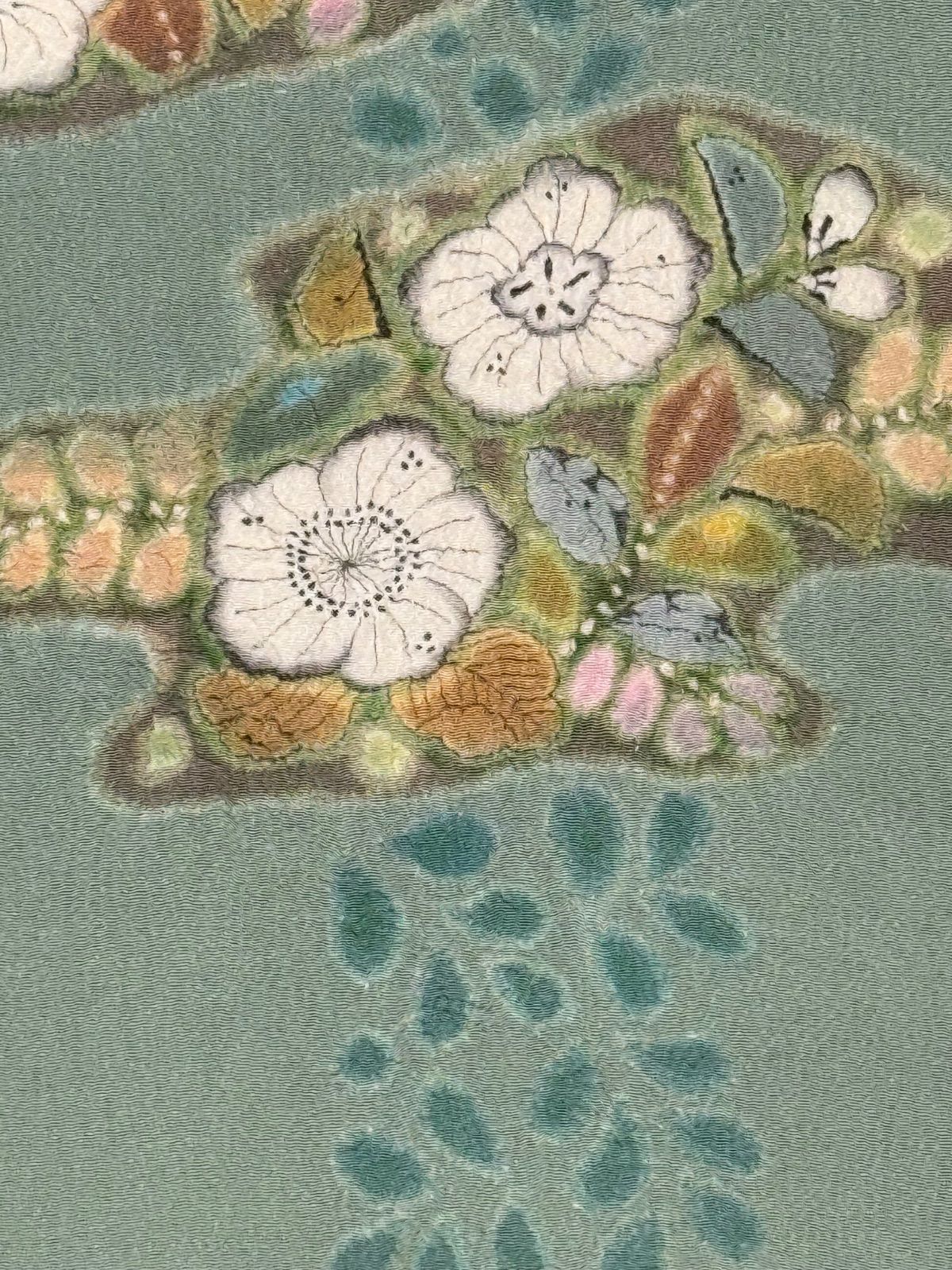k31⭐️辻が花篠原清治作⭐️豪華絢爛綺麗華麗逸品美品長さ374cm正絹青磁名古屋帯 k31⭐️辻が花篠原清治作⭐️豪華絢爛綺麗華麗逸品美品長さ374cm