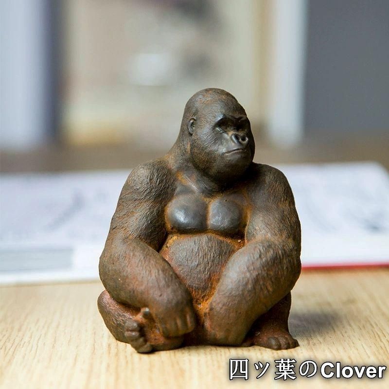 ゴリラ動物 デスク書斎リビング 玄関お 茶台 装飾品 工芸品 置物