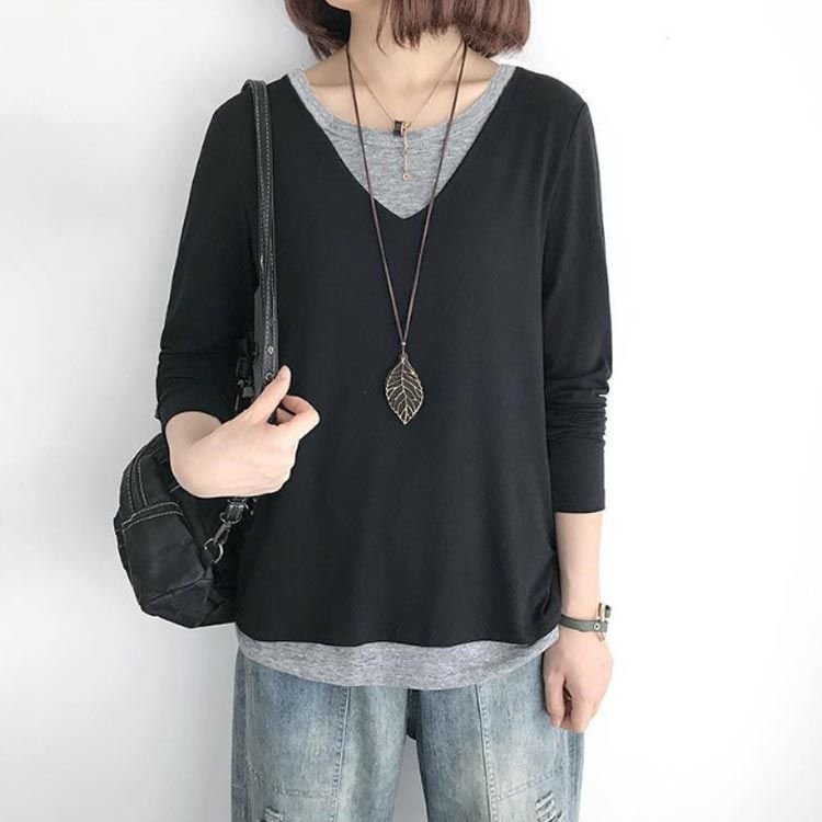 新品　未使用　タグ付き　40 重ね着風トップス　16,800の品　送料込み miniministore Tシャツ レディース トップス 重ね着風【ゆう
