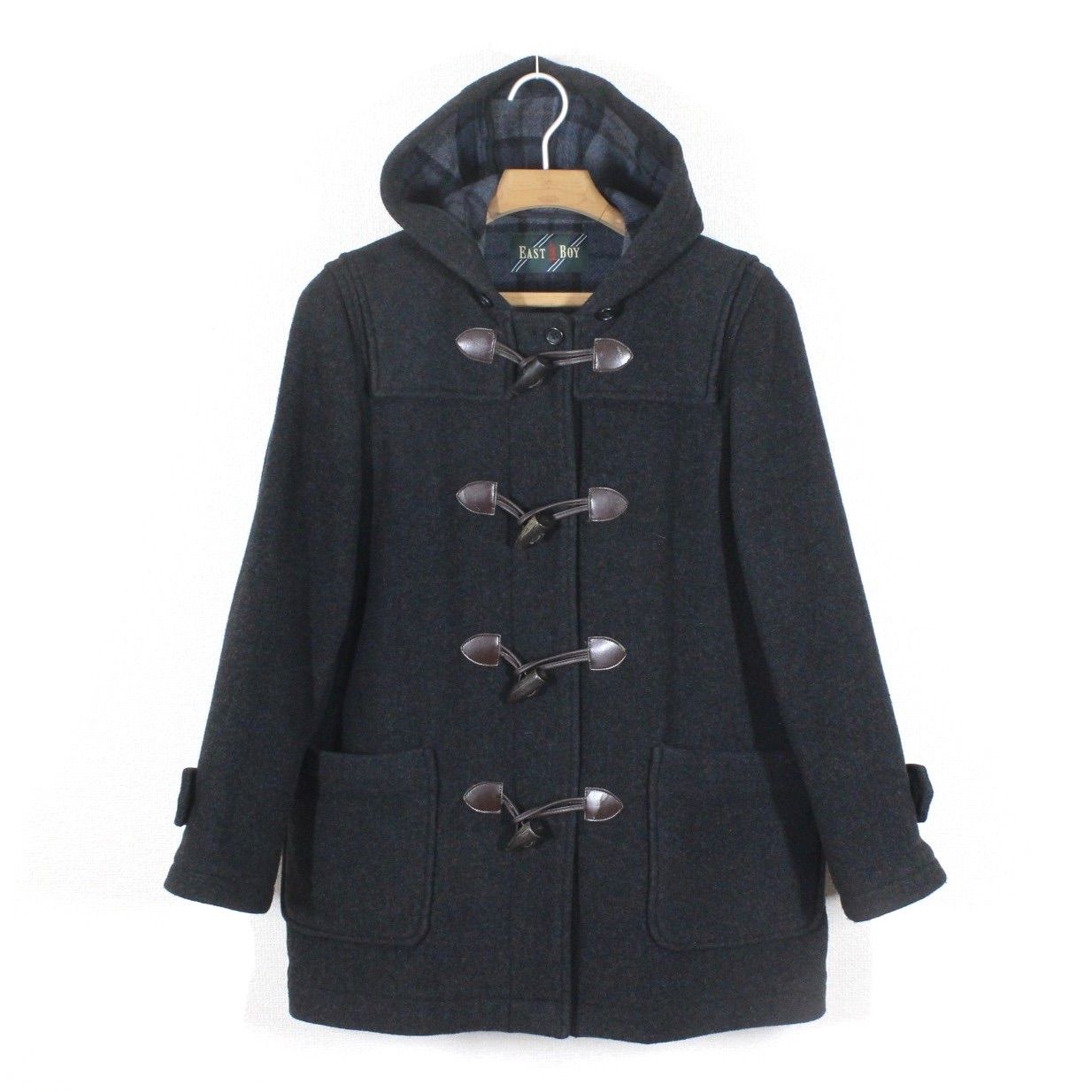 ✨極美品✨イーストボーイ ダッフルコート 裏地総柄 パイピング 9号 ウール 53【美品】イーストボーイ ダッフルコート 9 グレー M 裏