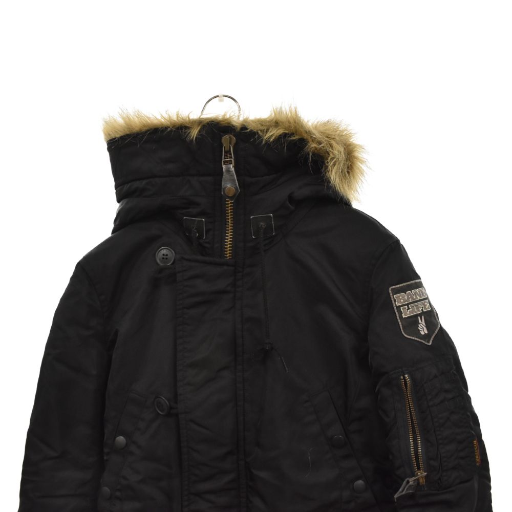 【サイズフリー】ヒステリックグラマーN3–Bミリタリーファー付き黒ジャケット サイズフリー】ヒステリックグラマーN3–Bミリタリーファー付き黒