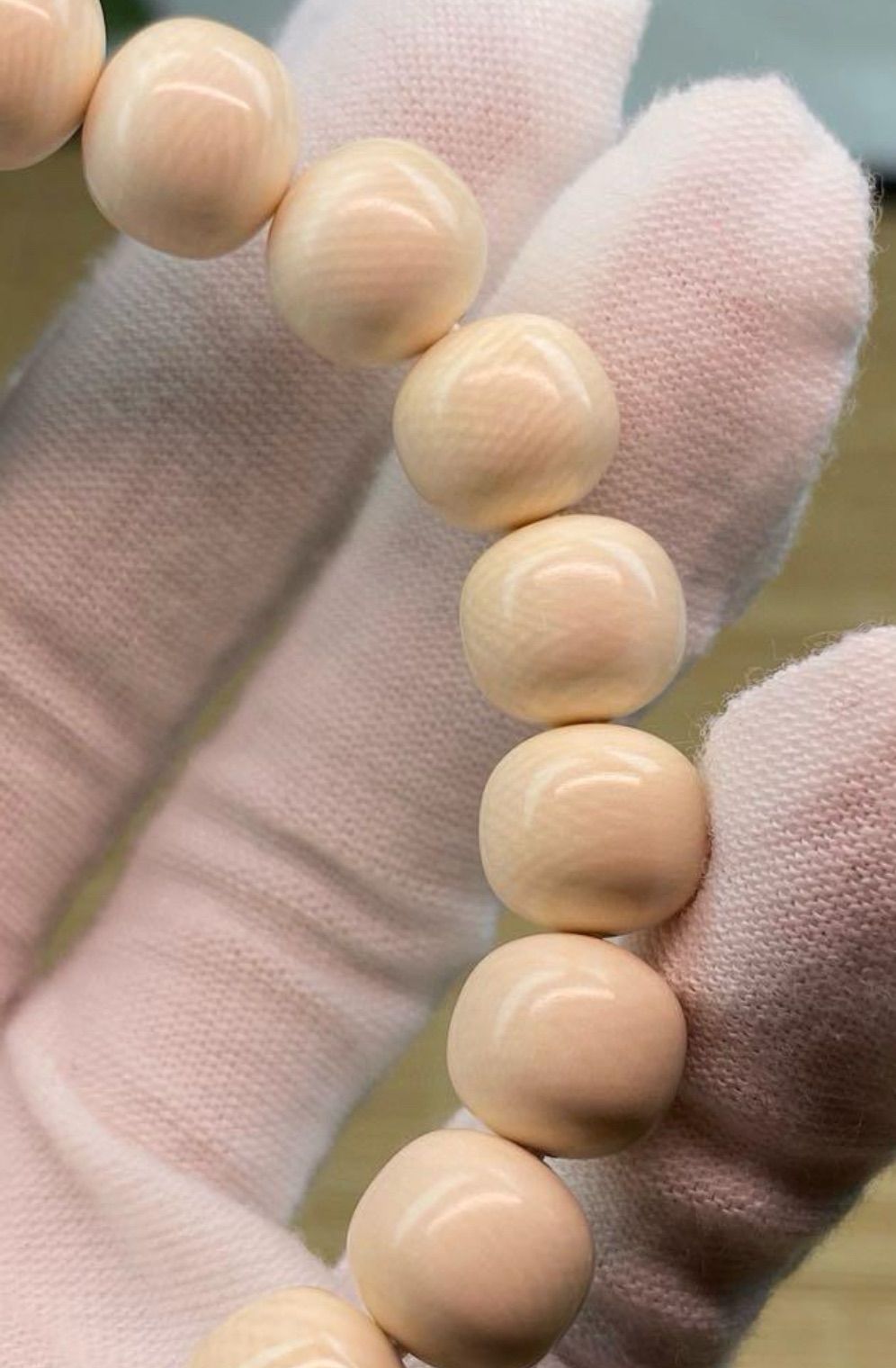 天然マンモス牙美しい手作り彫刻 祥雲 ブレスレット 天然マンモス牙