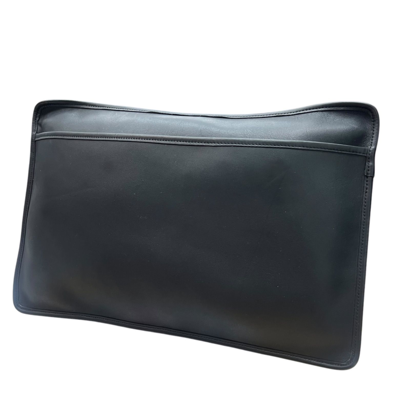 【美品】オールド コーチ 大型クラッチ バッグ パソコン収納可 USA製 黒 Coach 5225