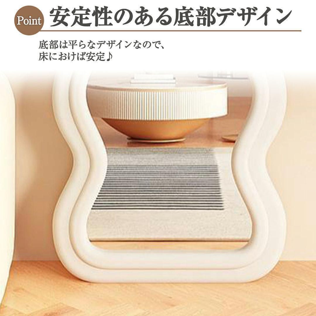 立てかけミラー ベルベット生地フレーム ホワイト 160x60cm 1872 立てかけミラー ベルベット生地フレーム ホワイト160x60cm 1872